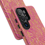 Pink Gold Zebra Print Tough Case for iPhone, Galaxy, or Google Pixel