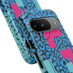 LOVE Blue Leopard 80s Vibe Tough Case for iPhone, Galaxy, or Google Pixel