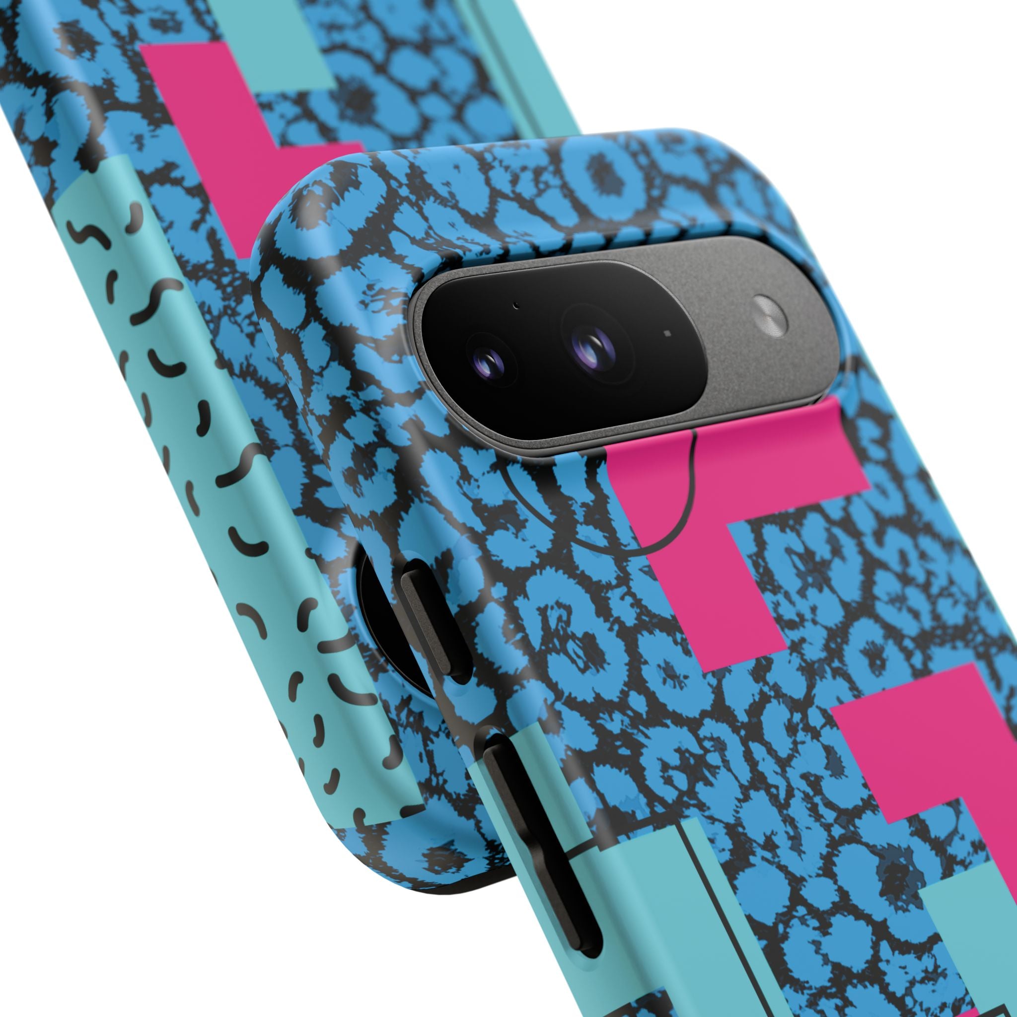 LOVE Blue Leopard 80s Vibe Tough Case for iPhone, Galaxy, or Google Pixel