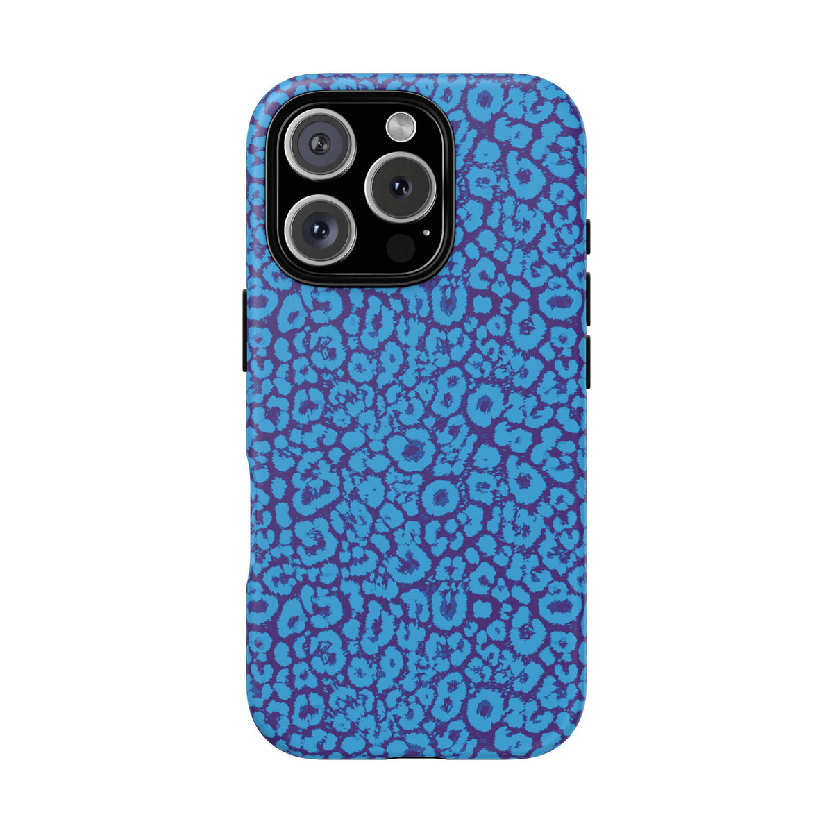 Blue Purple Leopard Tough Phone Case iPhone, Galaxy, or Google Pixel