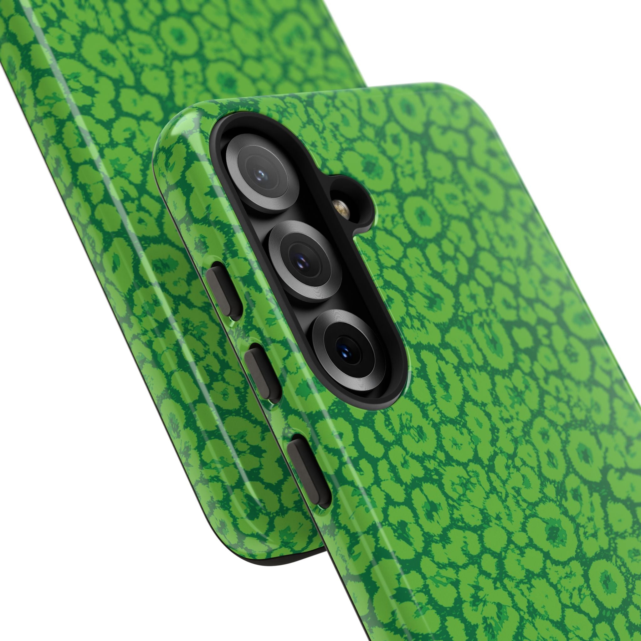 Neon Green Leopard Tough Phone Case for iPhone, Galaxy, or Google Pixel