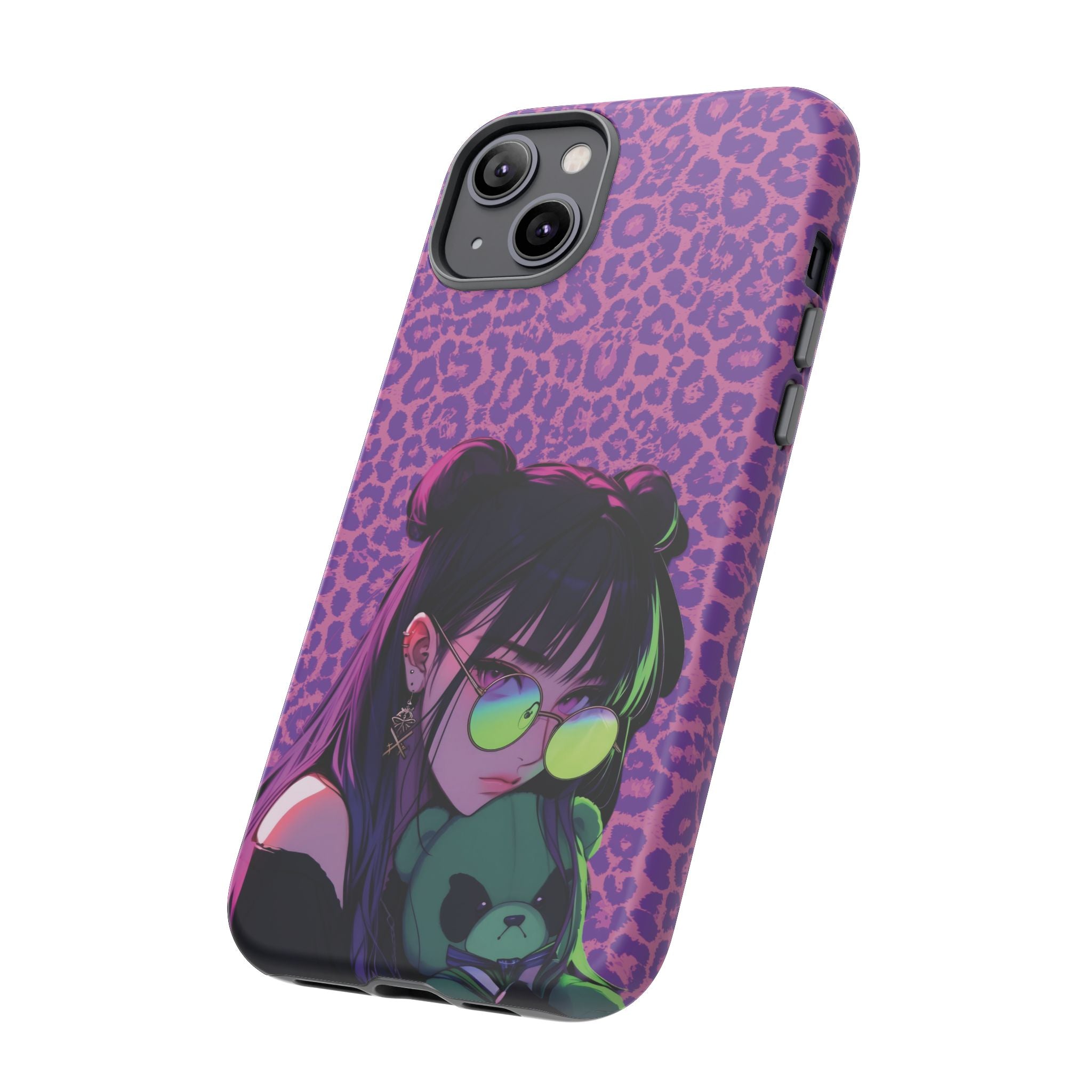 Purple Pink Leopard Kz iPhone, Galaxy and Google Tough Cases