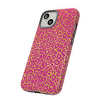 Pink Gold Leopard Tough Case for iPhone, Galaxy, or Google Pixel
