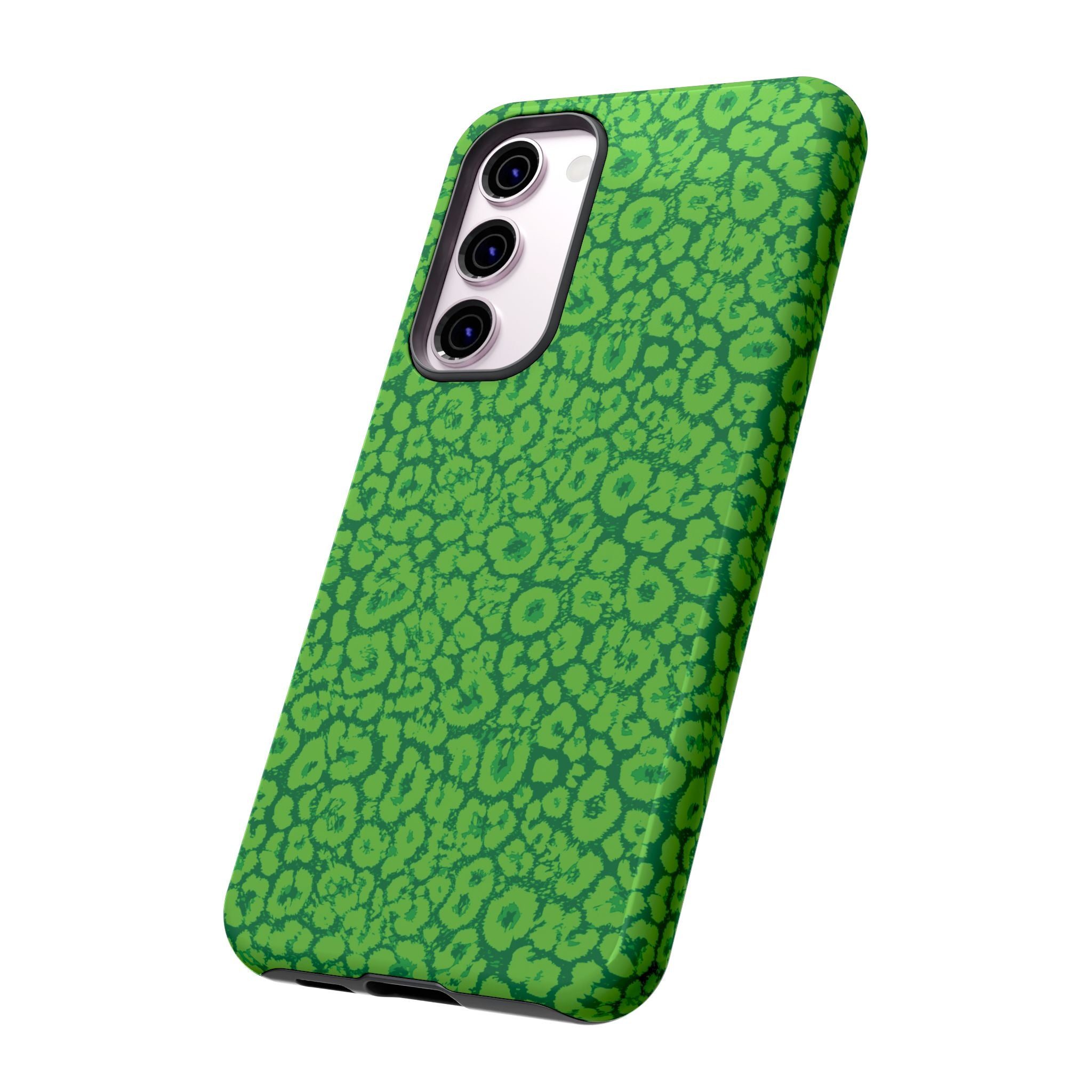 Neon Green Leopard Tough Phone Case for iPhone, Galaxy, or Google Pixel