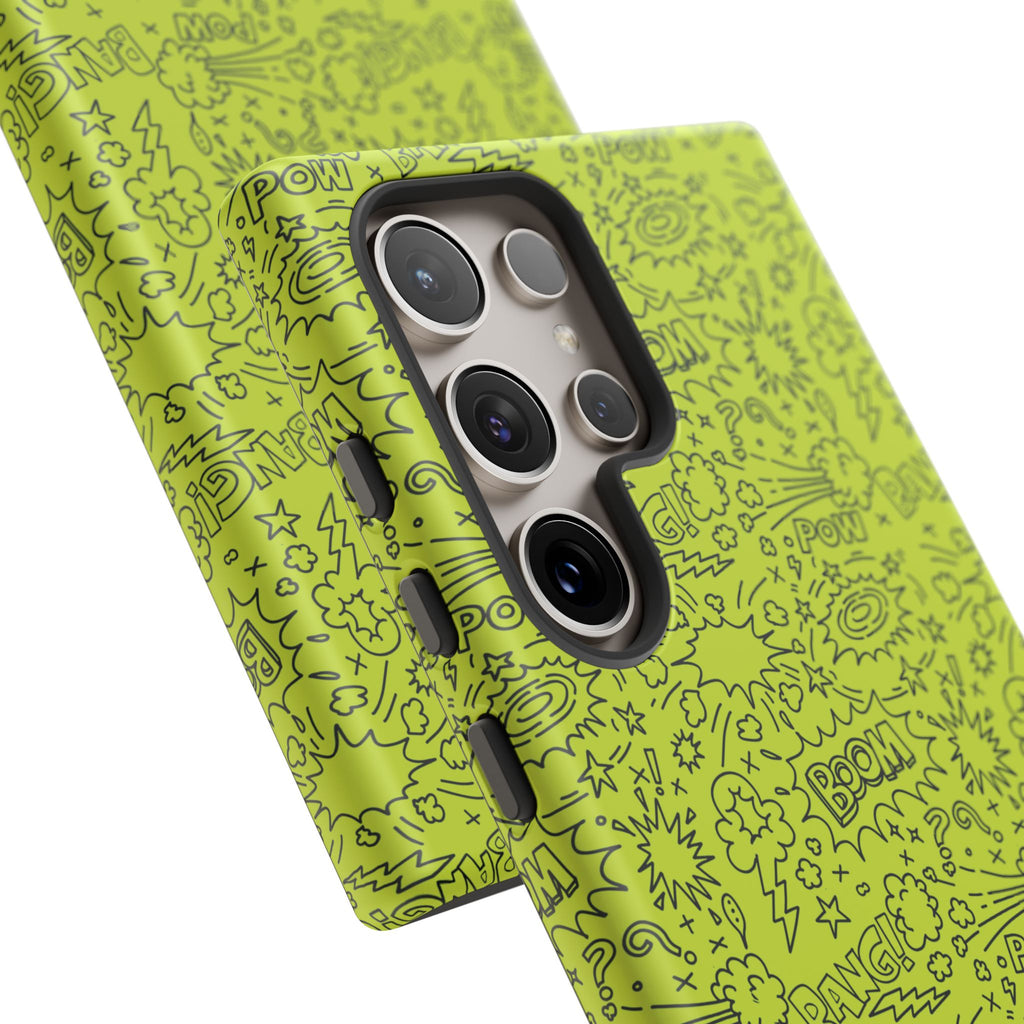 Neon Lime Wow Tough Case for iPhone, Galaxy, or Google Pixel