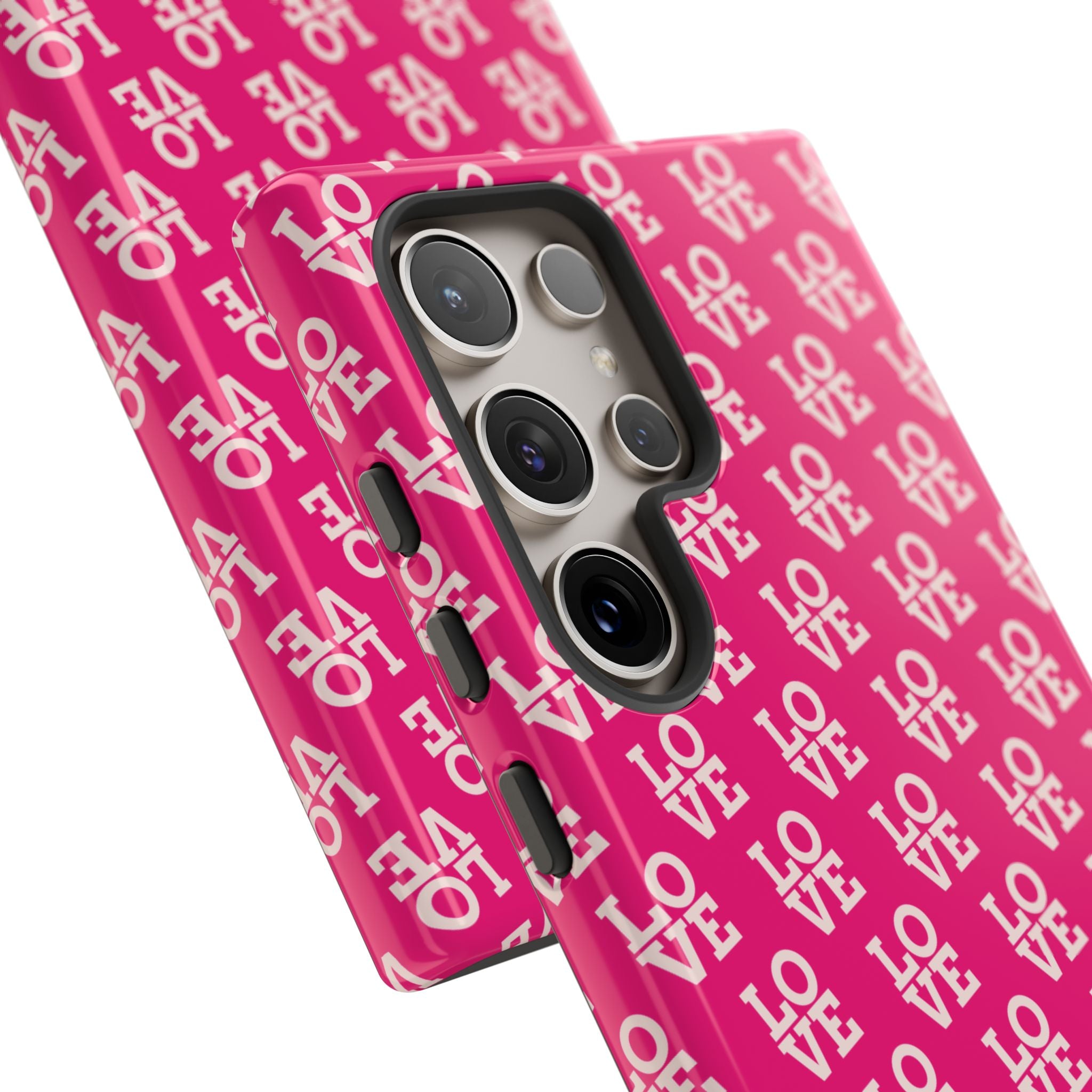Vibrant Pink LOVE Tough Case iPhone, Galaxy, or Google Pixel