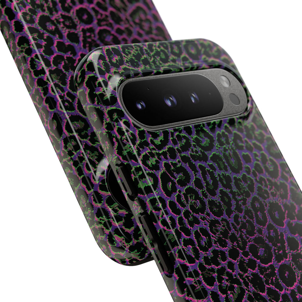 Colorful Leopard Tough Phone Case for iPhone, Galaxy, or Google Pixel