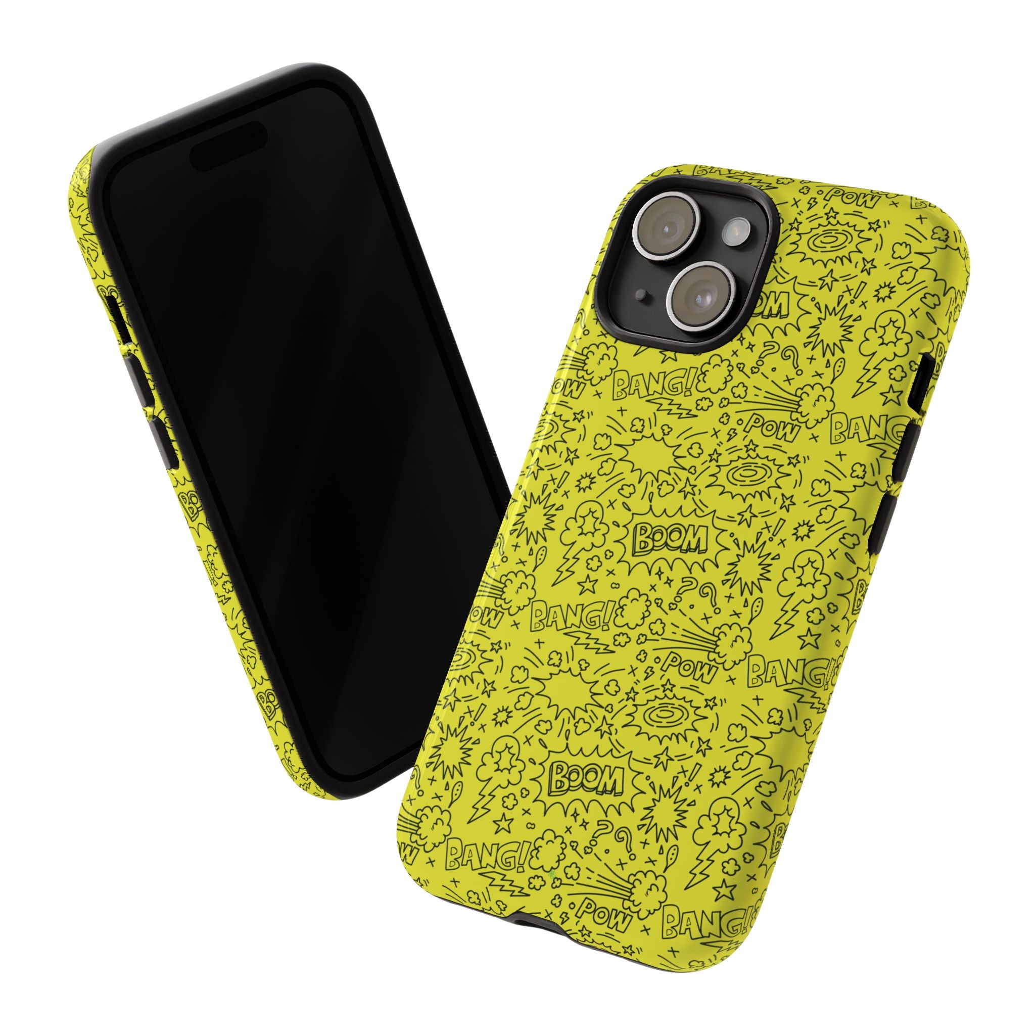 Neon Yellow Wow RG Tough Phone Case for iPhone, Galaxy, or Google Pixel
