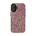 Vibrant Purple Gold Zebra Tough Phone Case iPhone, Galaxy, or Google Pixel