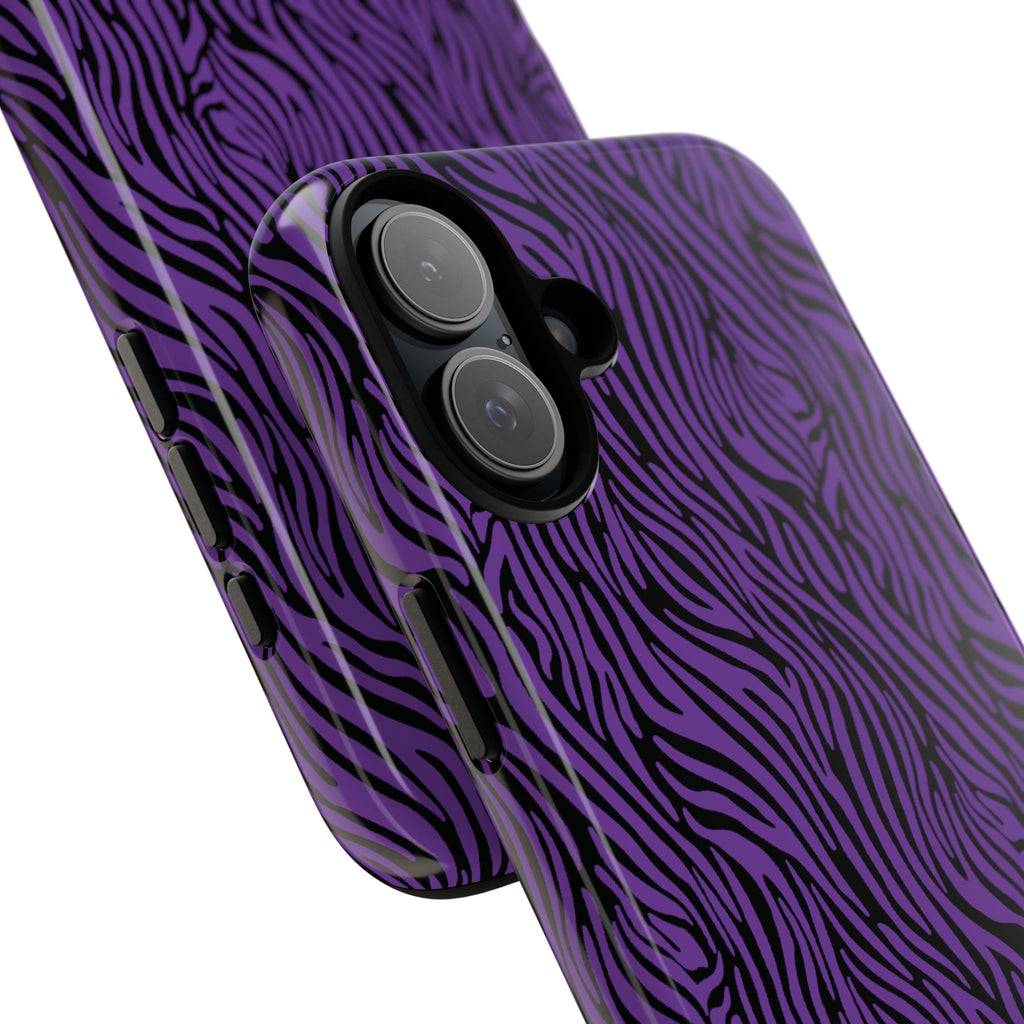 Purple Zebra Tough Phone Case for iPhone, Galaxy, or Google Pixel