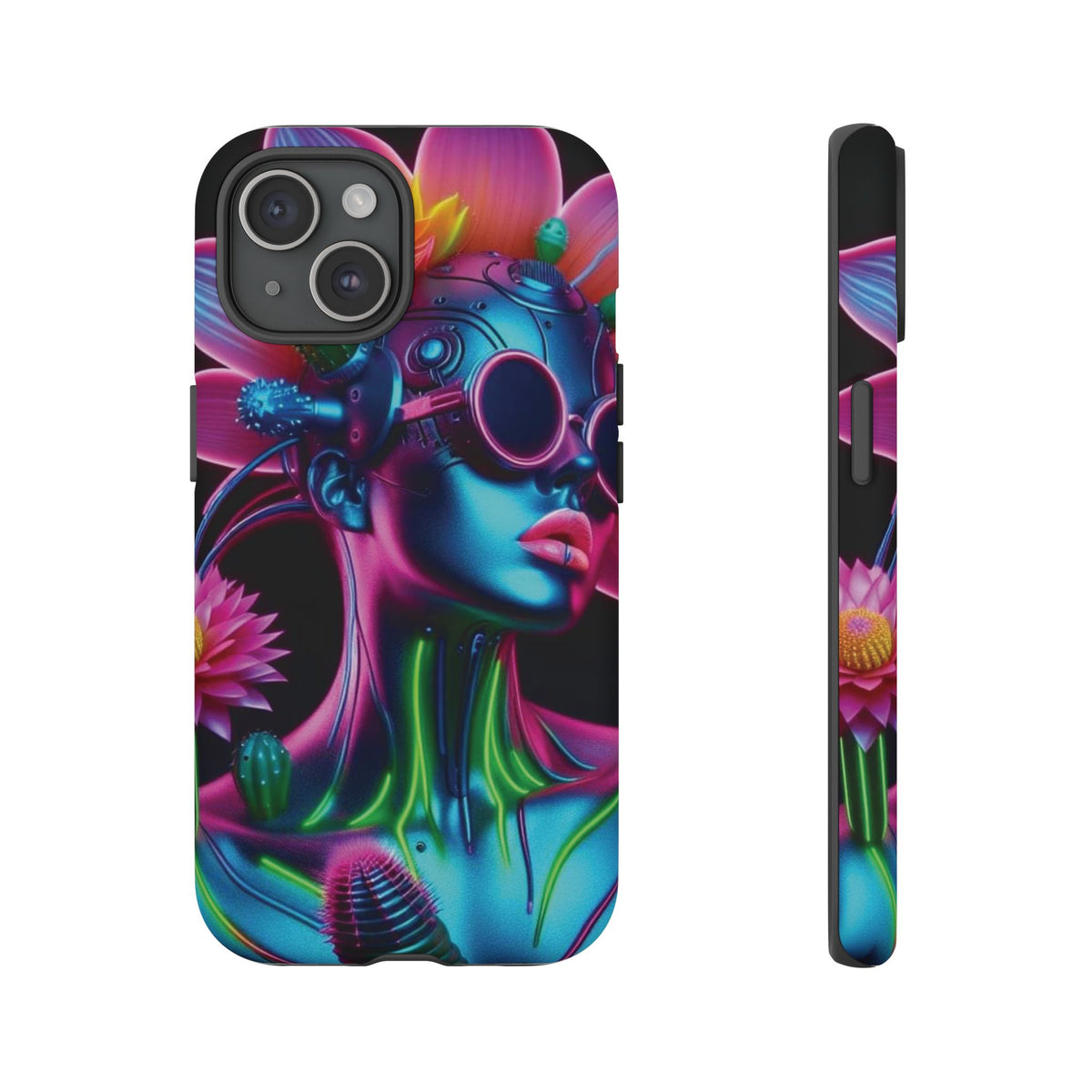 Neon Androgen Cactus Flower Tough Phone Case for iPhone, Galaxy, or Google Pixel