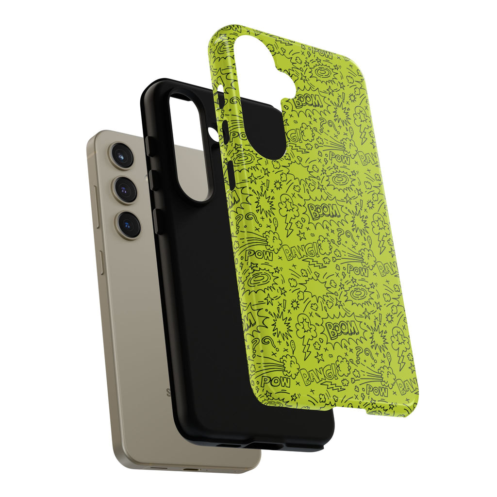 Neon Lime Wow Tough Case for iPhone, Galaxy, or Google Pixel