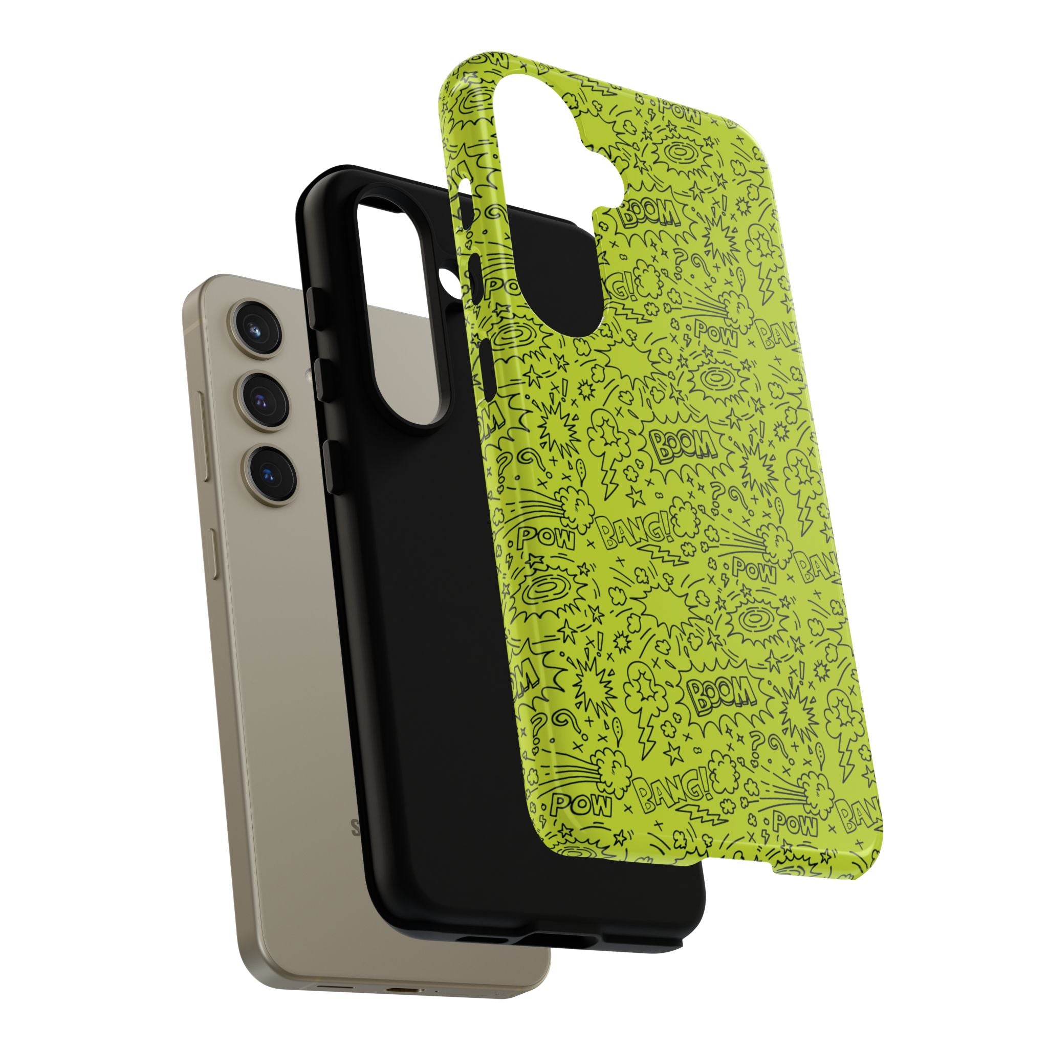 Neon Lime Wow Tough Case for iPhone, Galaxy, or Google Pixel