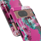 Neon Pink Skeleton Tough Phone Case for iPhone, Galaxy and Google Pixel