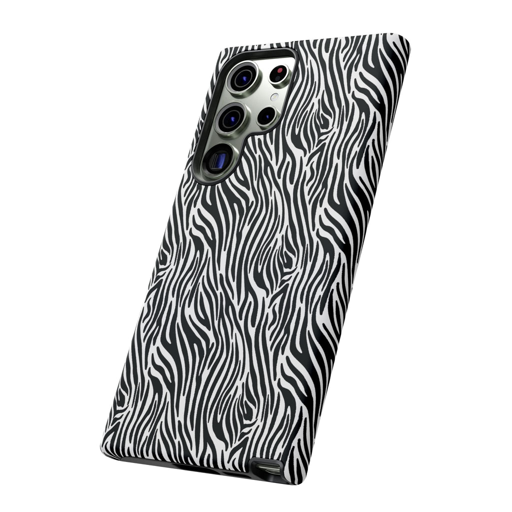 Black and White Zebra Print Tough Case iPhone, Galaxy and Google Pixel