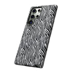 Black and White Zebra Print Tough Case iPhone, Galaxy and Google Pixel