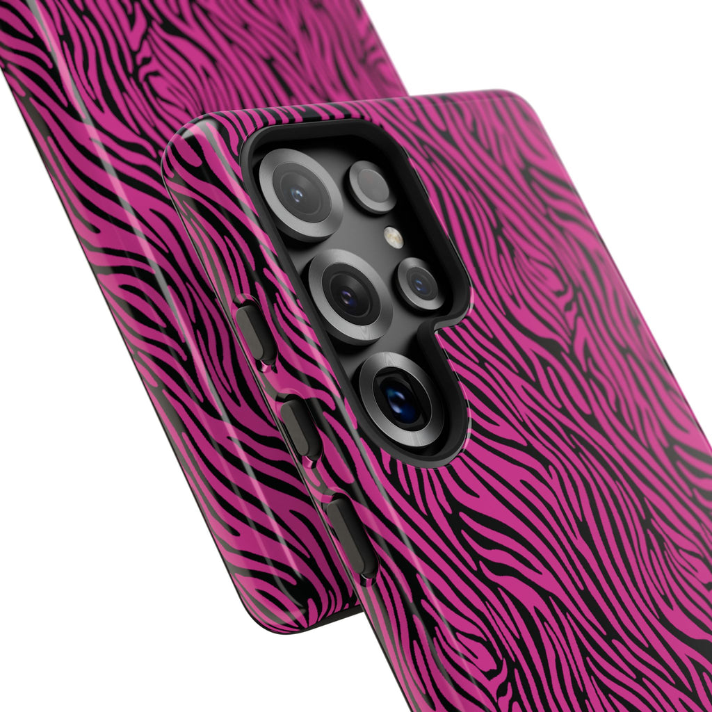 Pink Zebra Tough Phone Case for iPhone, Galaxy, or Google Pixel