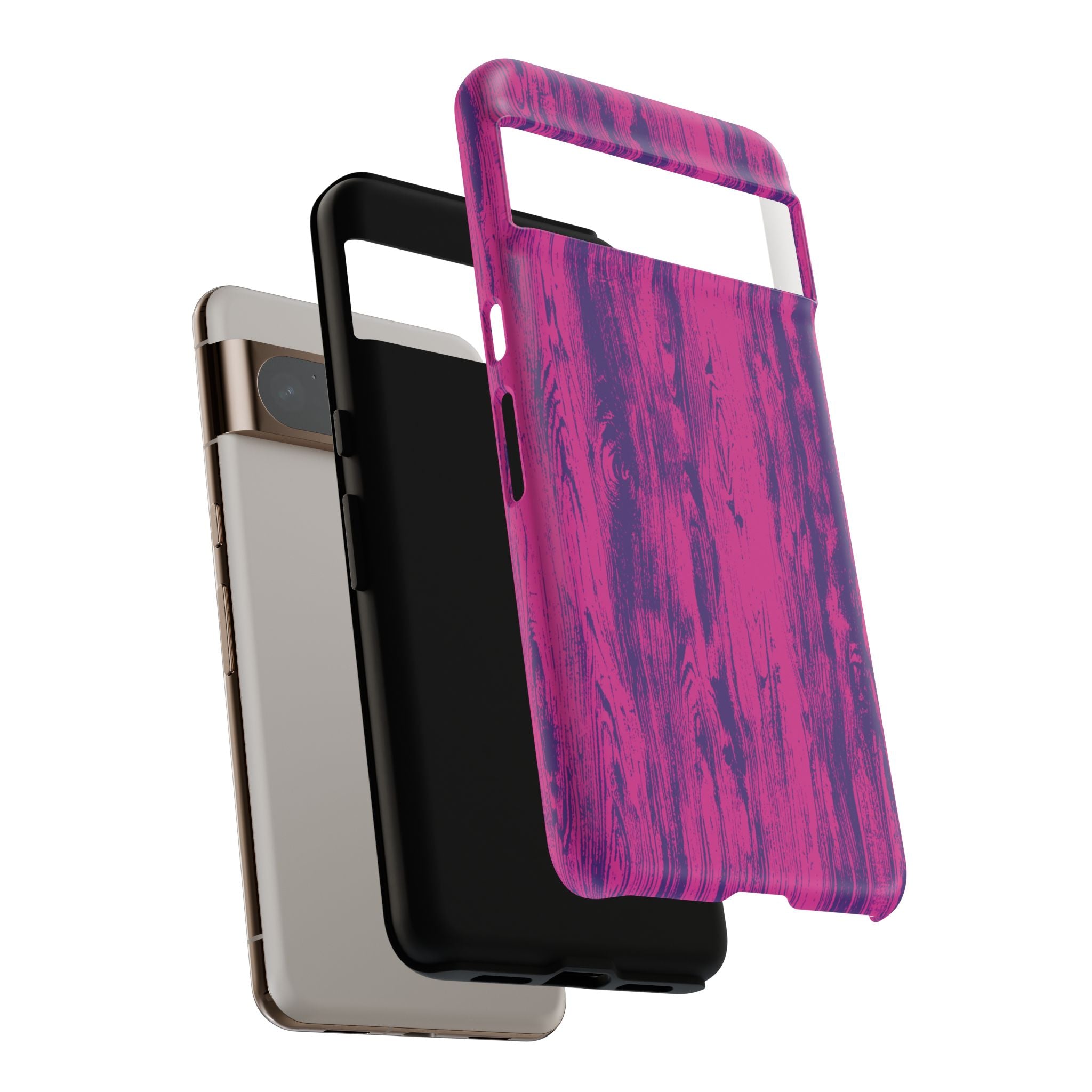 Pink Purple Wood Tough Phone Case iPhone, Galaxy, or Google Pixel