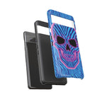 Neon Zebra Skull Tough Phone Case for iPhone, Galaxy, or Google Pixel