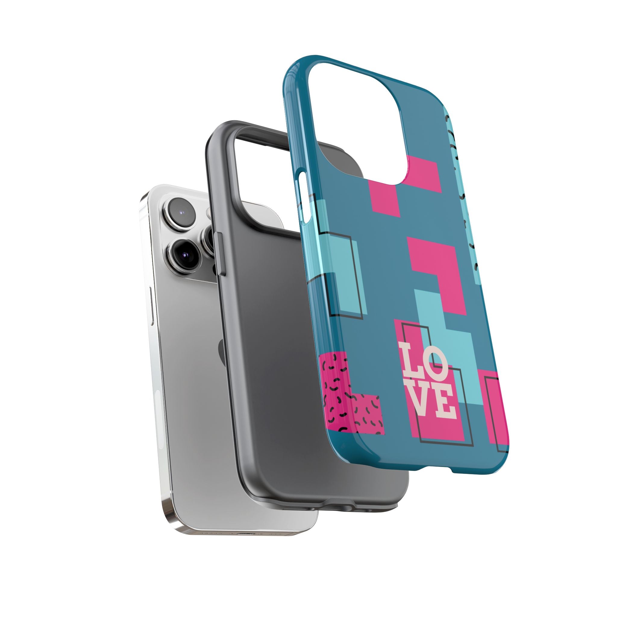 LOVE Teal Green Tough Phone Case for iPhone, Galaxy, or Google Pixel