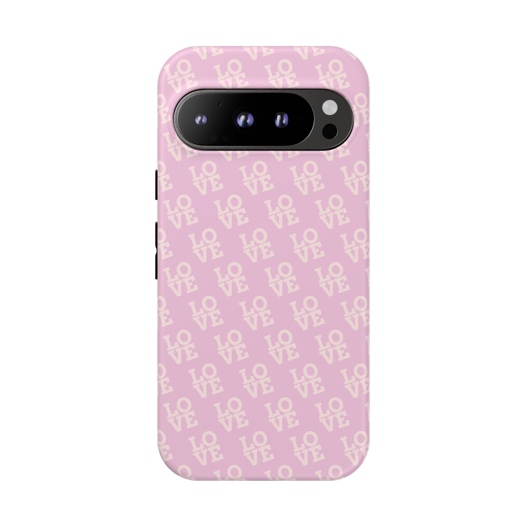 LOVE Pink Tough Phone Case for iPhone, Galaxy, or Google Pixel