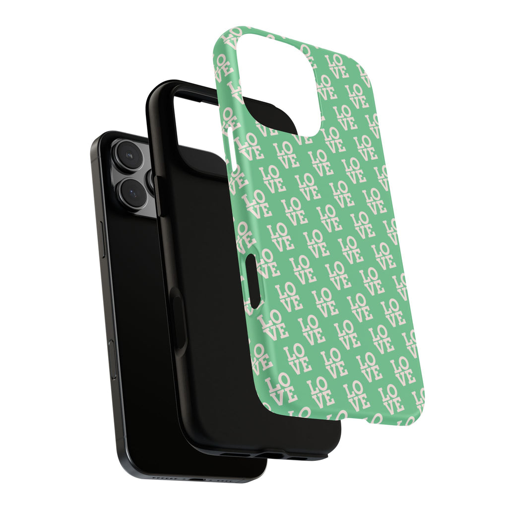 LOVE Aqua Tough Phone Case for iPhone, Galaxy, or Google Pixel