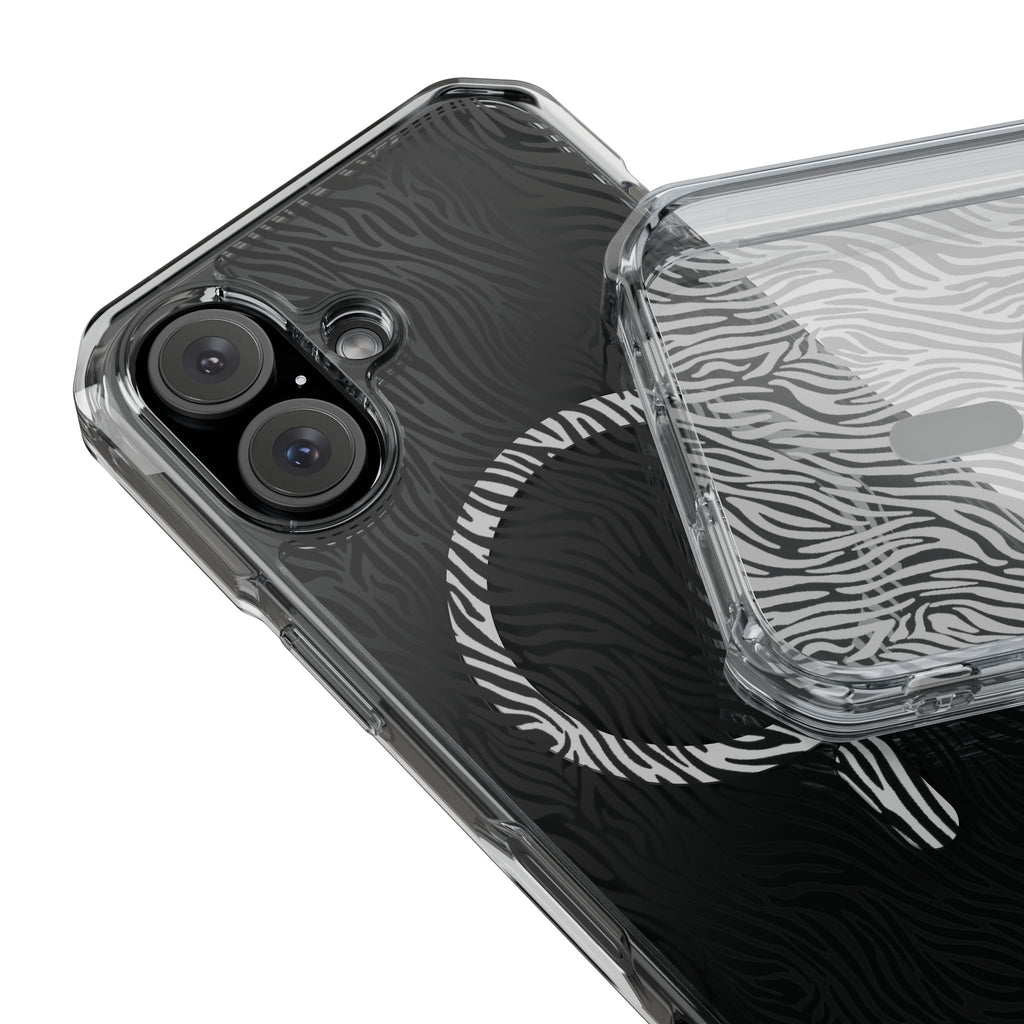 Zebra Magnetic iPhone 14, 15, 16 Series Clear Impact Cases