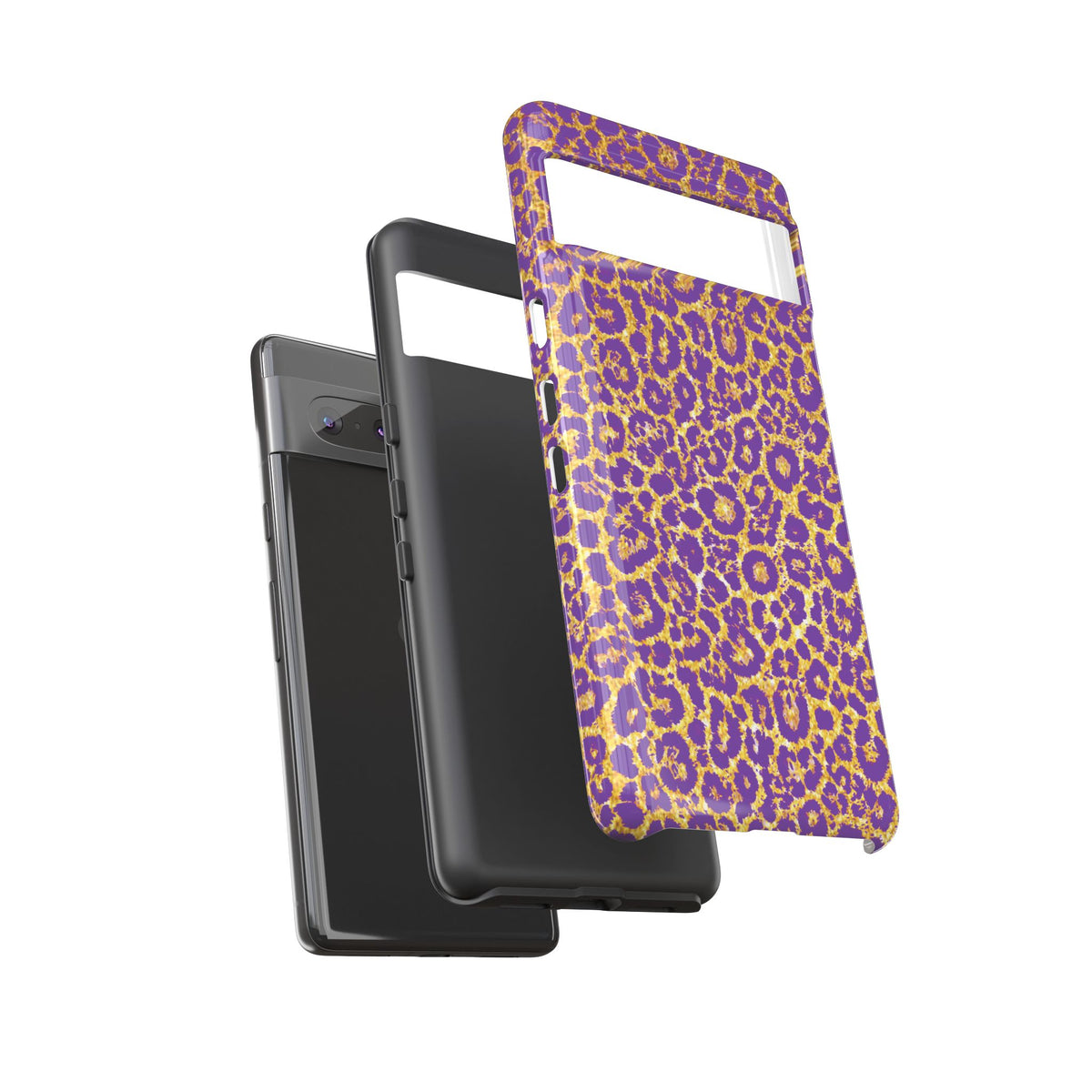 Purple Gold Leopard Tough Phone Case for iPhone, Galaxy, or Google Pixel