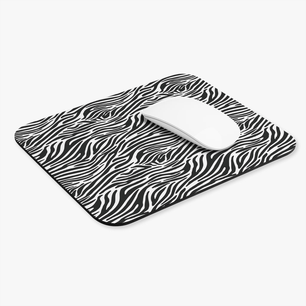 Black and White Zebra Print Mouse Pad