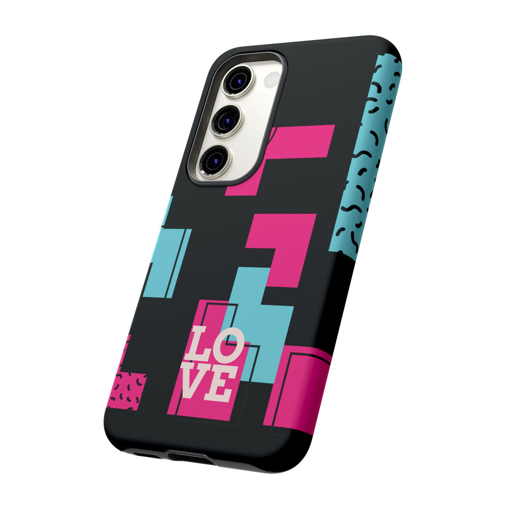 Retro Blocks LOVE Tough Case for iPhone, Galaxy or Google Pixel