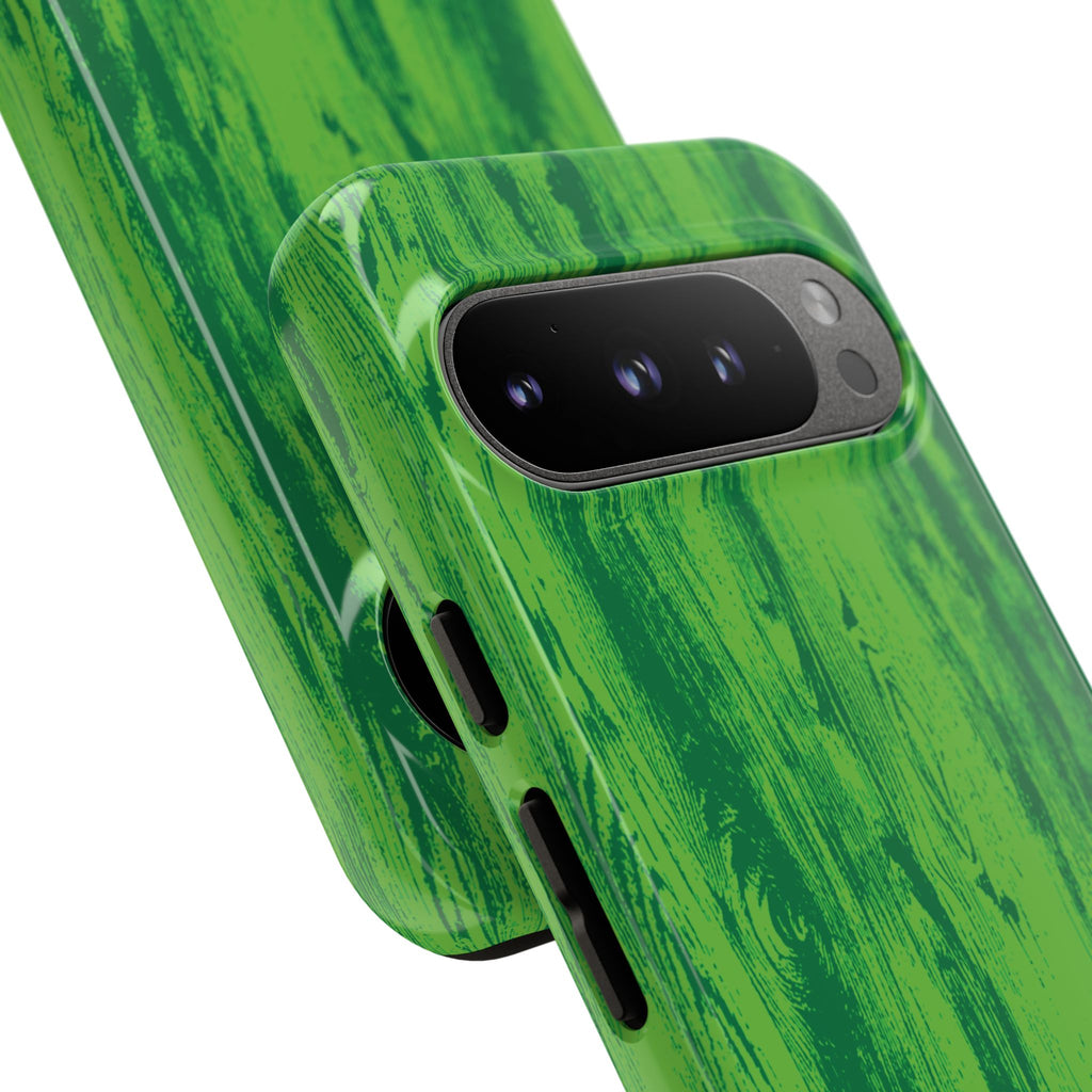 Neon Green Wood Tough Phone Case iPhone, Galaxy, or Google Pixel