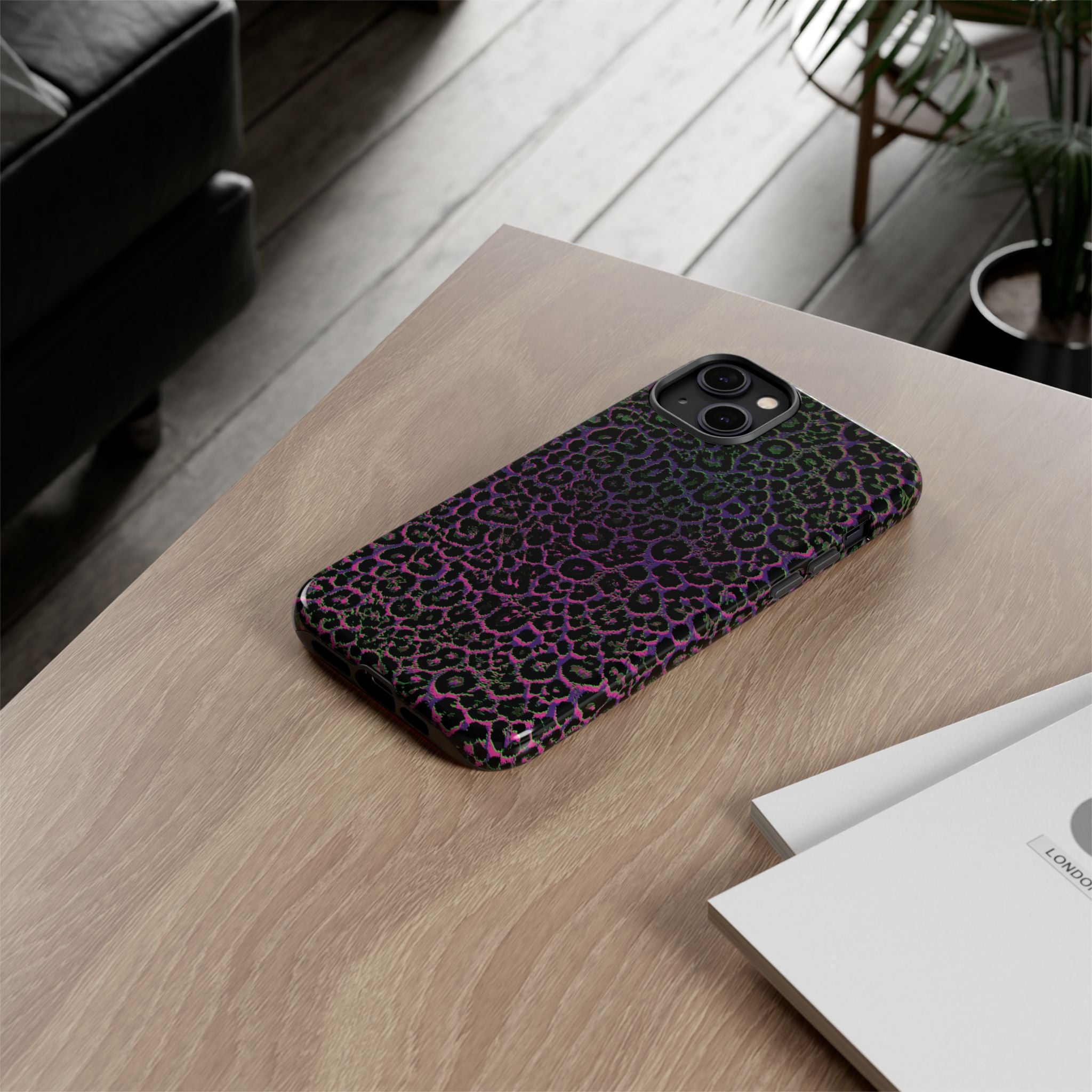 Colorful Leopard Tough Phone Case for iPhone, Galaxy, or Google Pixel