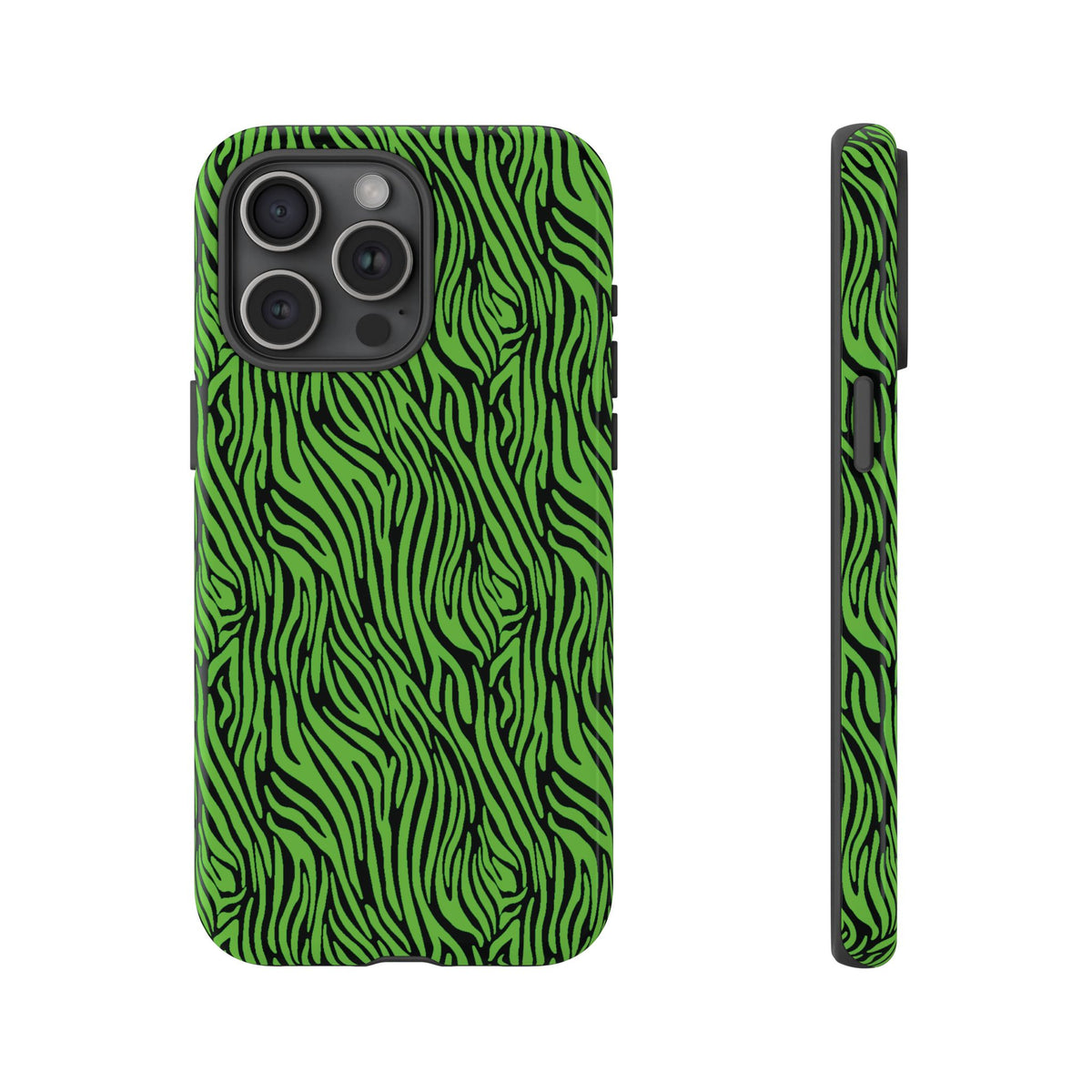 Neon Green Zebra Tough Phone Case iPhone, Galaxy, or Google Pixel