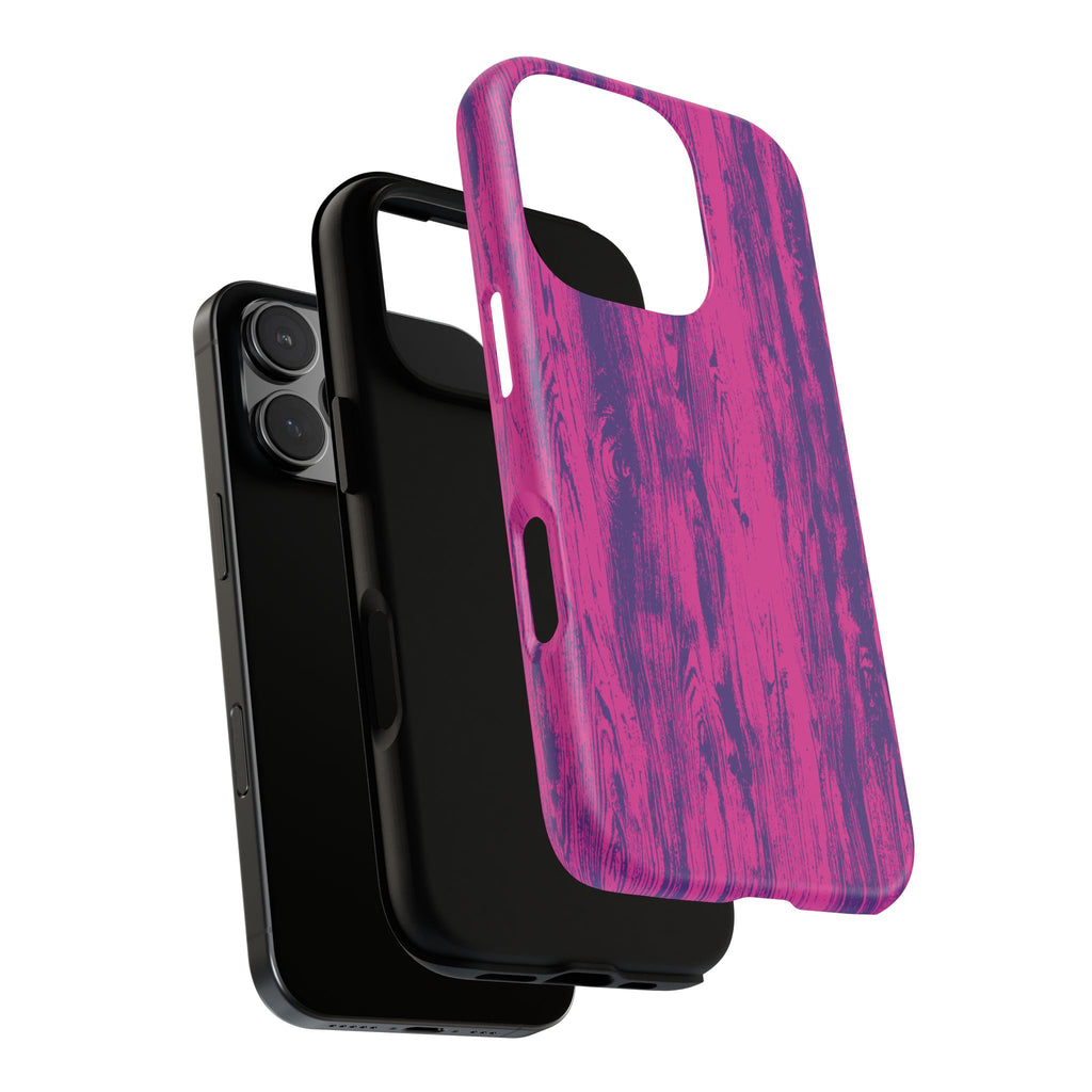 Pink Purple Wood Tough Phone Case iPhone, Galaxy, or Google Pixel