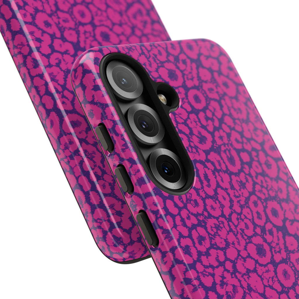 Pink Purple Leopard Tough Phone Case iPhone, Galaxy and Google Pixel