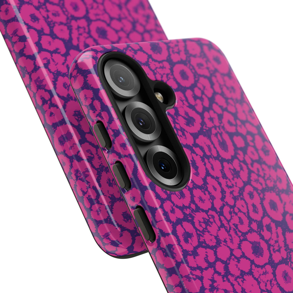 Pink Purple Leopard Tough Phone Case iPhone, Galaxy and Google Pixel