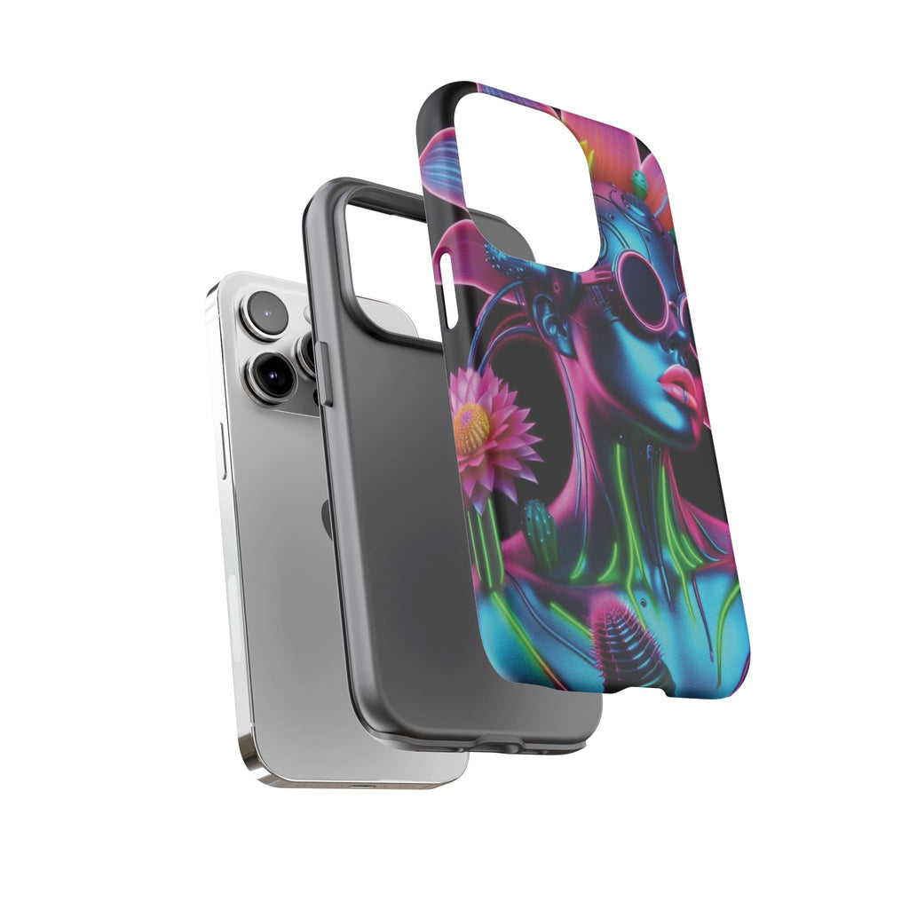 Neon Androgen Cactus Flower Tough Phone Case for iPhone, Galaxy, or Google Pixel