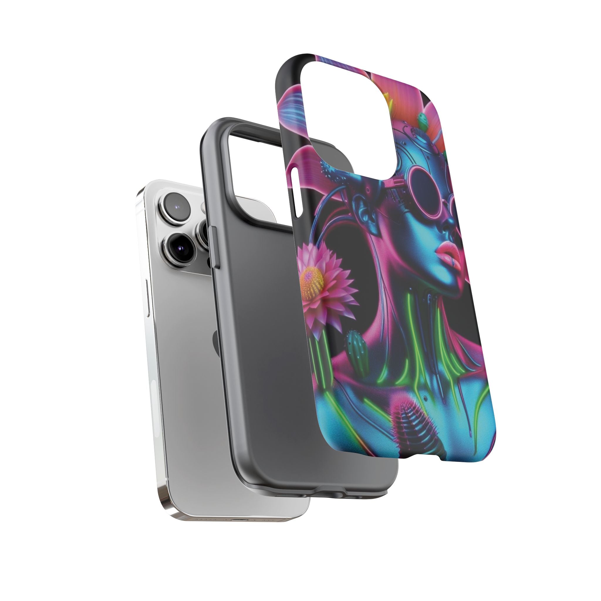 Neon Androgen Cactus Flower Tough Phone Case for iPhone, Galaxy, or Google Pixel