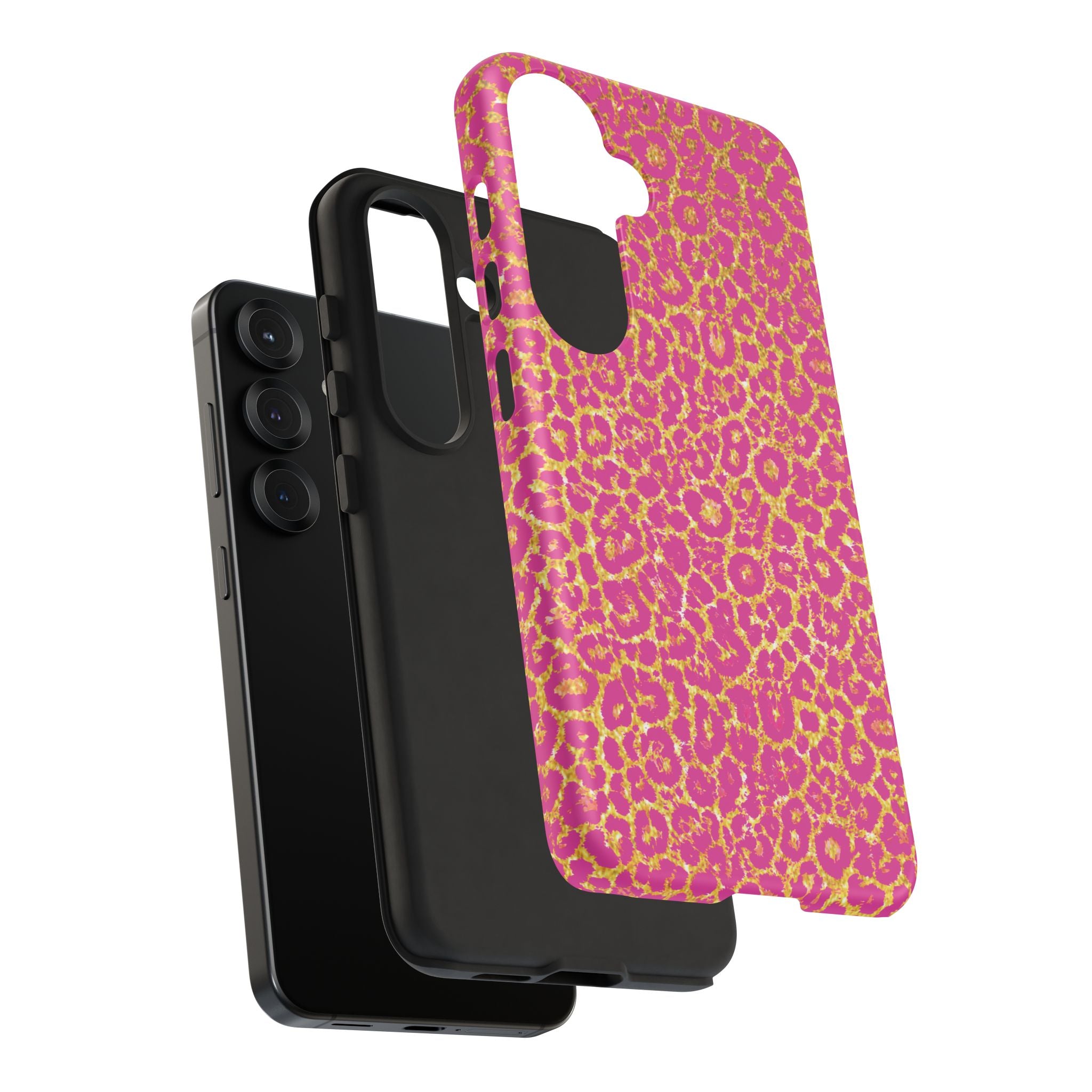 Pink Gold Leopard Tough Case for iPhone, Galaxy, or Google Pixel