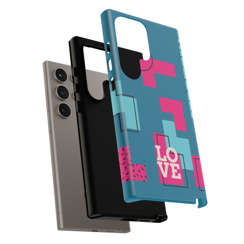 LOVE Teal Green Tough Phone Case for iPhone, Galaxy, or Google Pixel