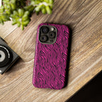Pink Zebra Tough Phone Case for iPhone, Galaxy, or Google Pixel