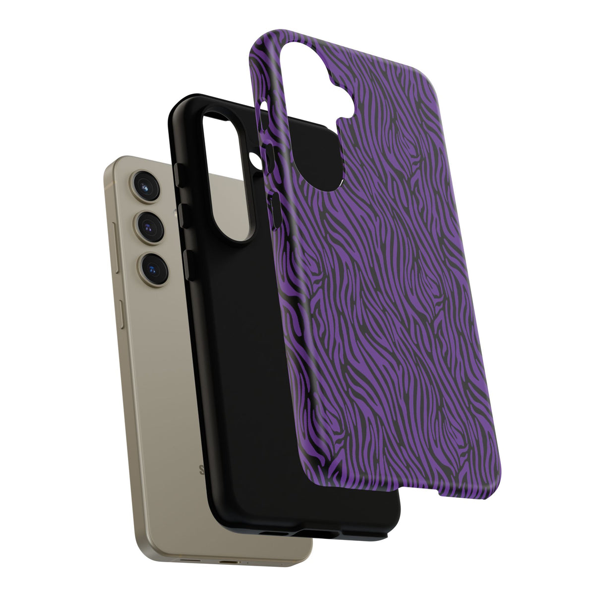 Purple Zebra Tough Phone Case for iPhone, Galaxy, or Google Pixel