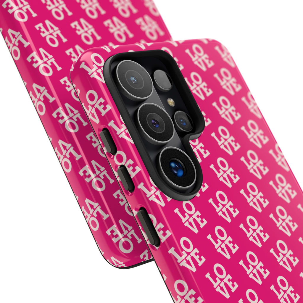 Vibrant Pink LOVE Tough Case iPhone, Galaxy, or Google Pixel