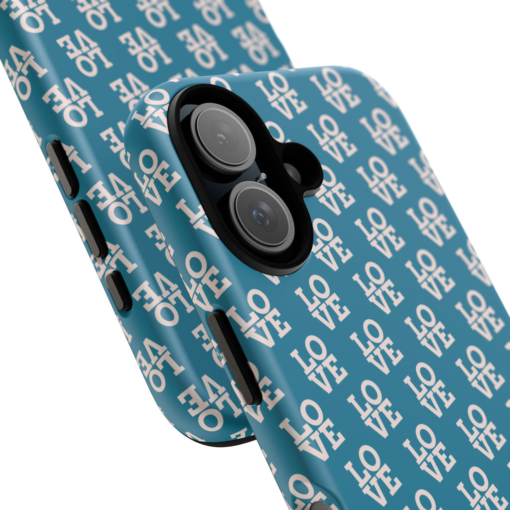 LOVE Teal Green Tough Phone Case iPhone, Galaxy, or Google Pixel