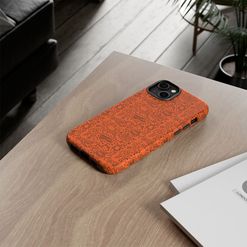 Wow Orange Tough Case for iPhone, Galaxy, or Google Pixel