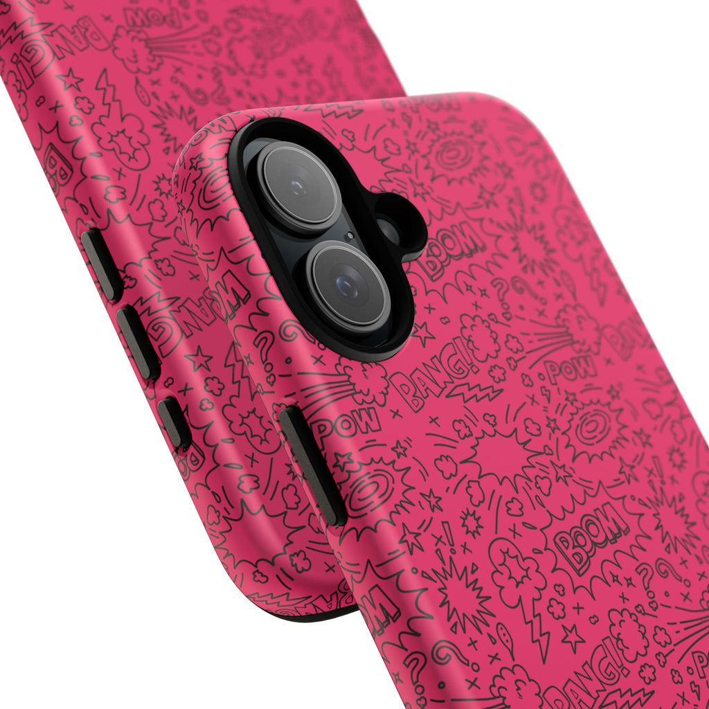 Pink Wow Tough Case for iPhone, Galaxy, or Google Pixel