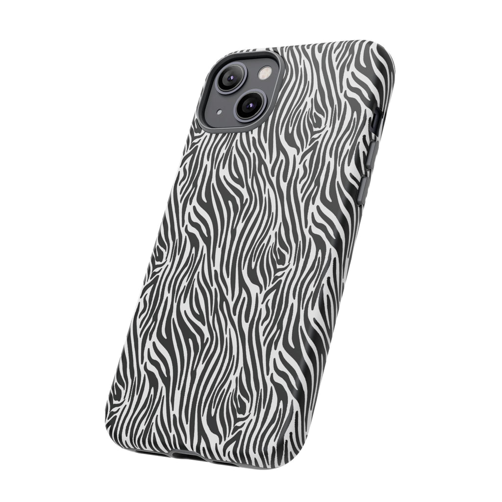 Black and White Zebra Print Tough Case iPhone, Galaxy and Google Pixel