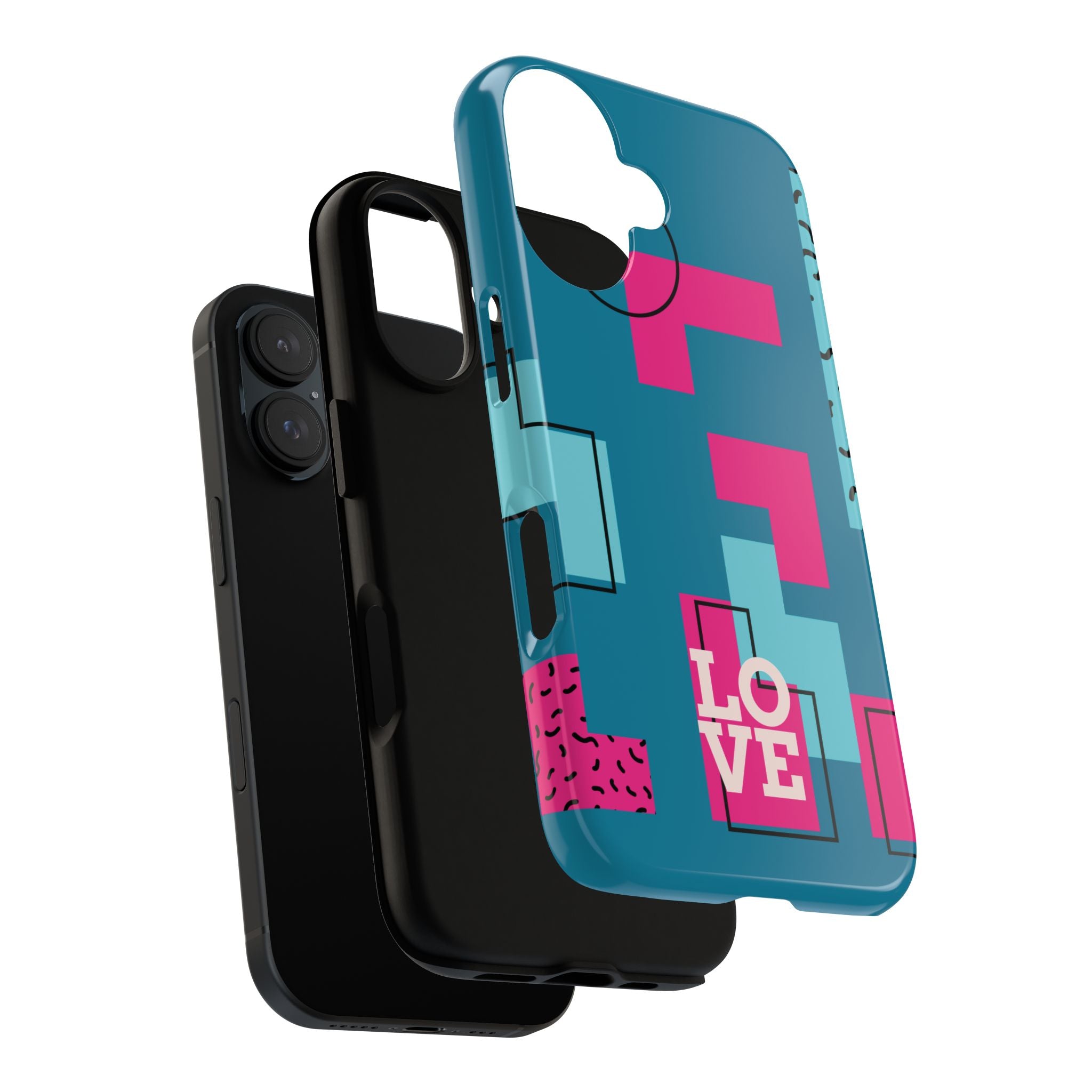 LOVE Teal Green Tough Phone Case for iPhone, Galaxy, or Google Pixel