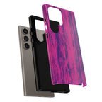 Pink Purple Wood Print Tough Phone Case iPhone, Galaxy, or Google Pixel