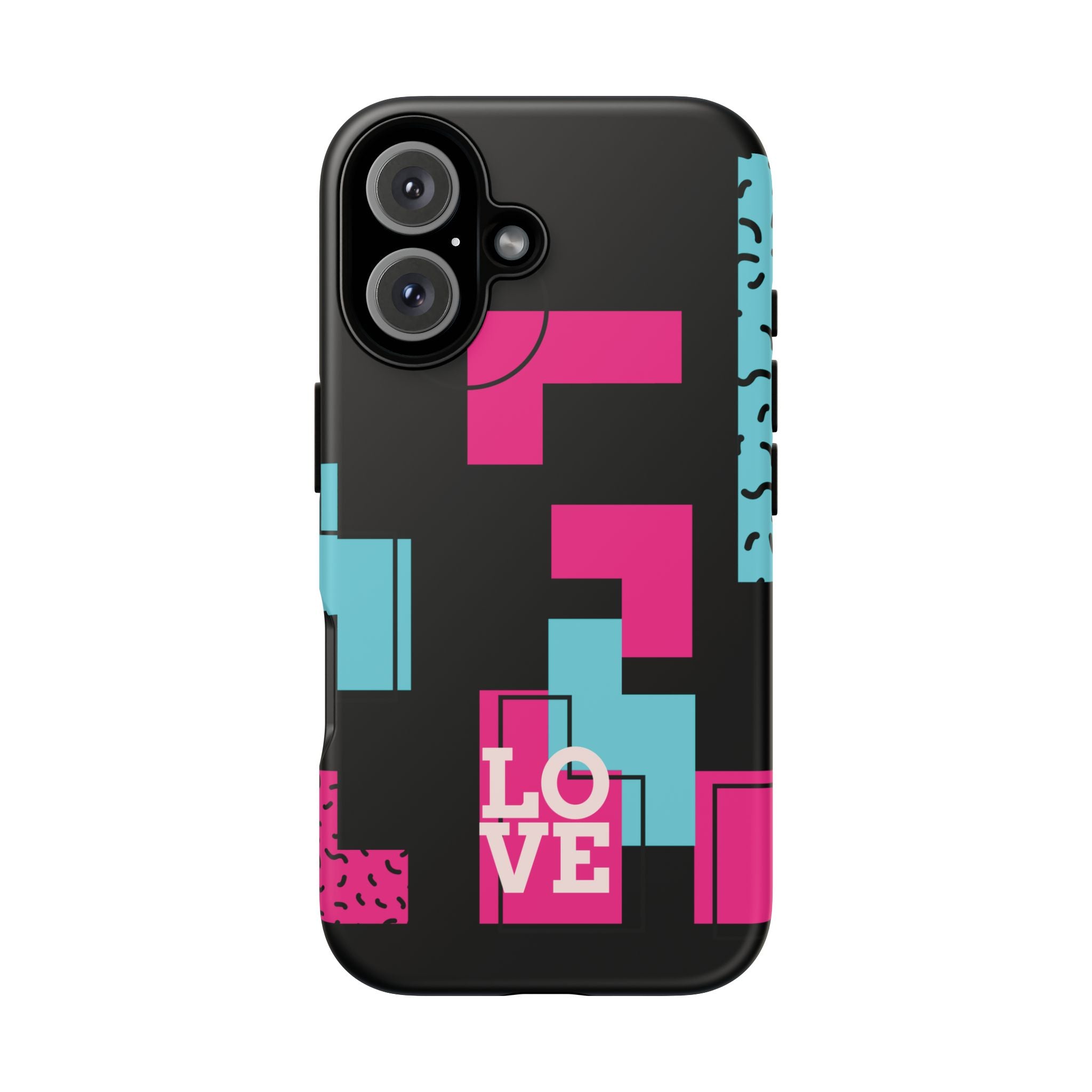 Retro Blocks LOVE Tough Case for iPhone, Galaxy or Google Pixel